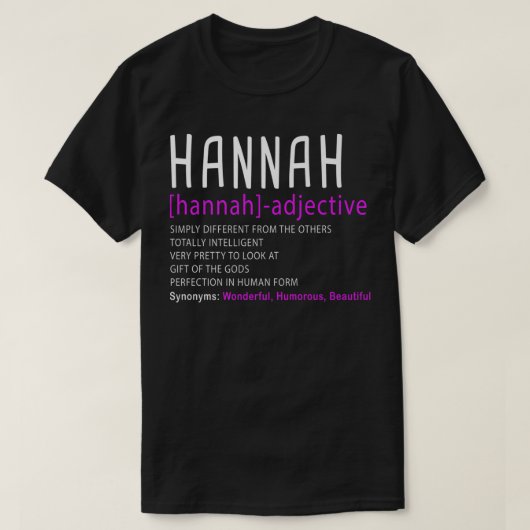 Beschrijving van persoonlijke naam Hannah Premium T-shirt (Design voorkant)