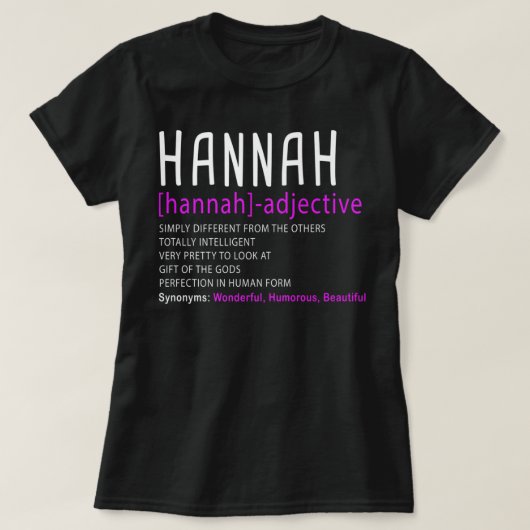 Beschrijving van persoonlijke naam Hannah Premium T-shirt (Design voorkant)
