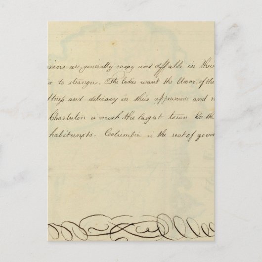 Beschrijving van South Carolina Briefkaart (Voorkant)