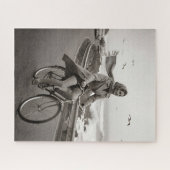 Beschrijving van vintage monochroom legpuzzel (Horizontaal)
