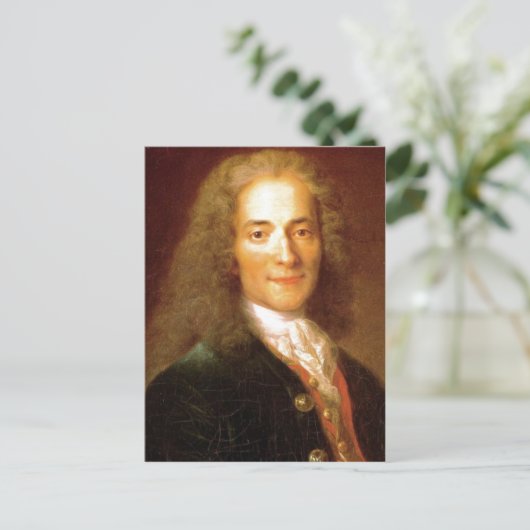 Beschrijving Voltaire en 1718 . Portret van Voltai Briefkaart (Staand voorkant)