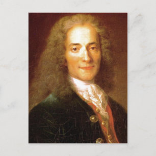 Beschrijving Voltaire en 1718 . Portret van Voltai Briefkaart