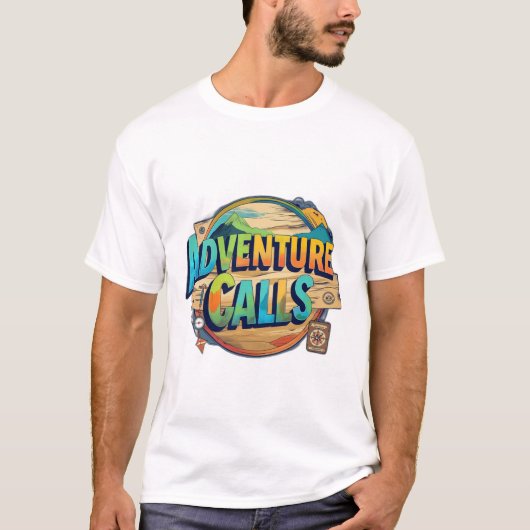 Beschrijving voor "Adventure Calls" T-Shirt Design (Voorkant)
