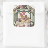 beschut vierkante sticker (Tas)