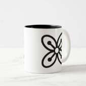 BESE SAKA | Symbool van invloed, kracht, overvloed Tweekleurige Koffiemok (Voorkant rechts)