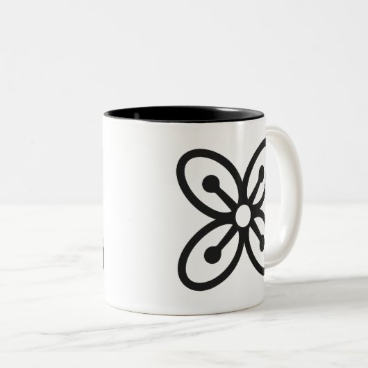BESE SAKA | Symbool van invloed, kracht, overvloed Tweekleurige Koffiemok (Voorkant rechts)