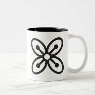 BESE SAKA   Symbool van invloed, kracht, overvloed Tweekleurige Koffiemok