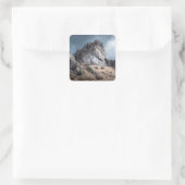Besh Barmag Berg Vierkante Sticker (Tas)
