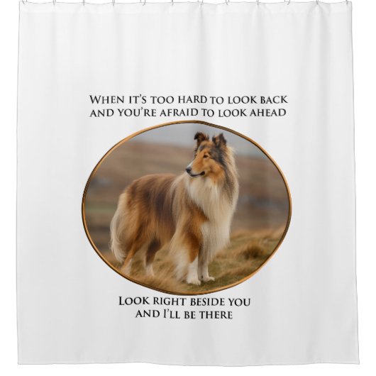 Beside You Collie Douchegordijn (Voorkant)