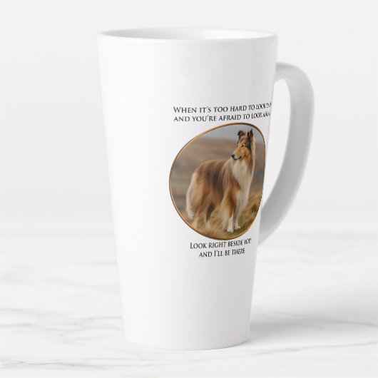 Beside You Collie Latte Mok (Rechterhoek)