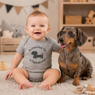 Beskermd door een Dachshund - Baby Wiener Dog Lief Romper