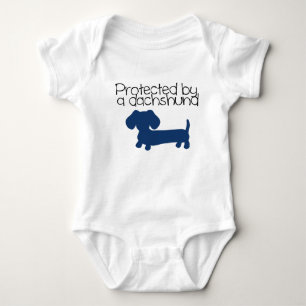 Beskermd door een Dachshund (blauw) Romper