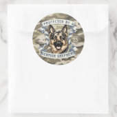 Beskermd door een Duitse herder sticker (Tas)