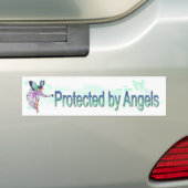 Beskermd door engelen auto bumpersticker (Op auto)
