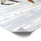 beslag van treinpaarden die op sneeuw rijden poster (Hoek)