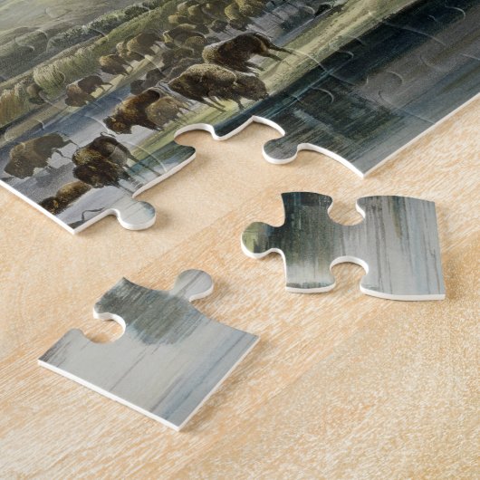 Beslagen van Bison en Elk op de Upper Missouri, pl Legpuzzel (Zijkant)