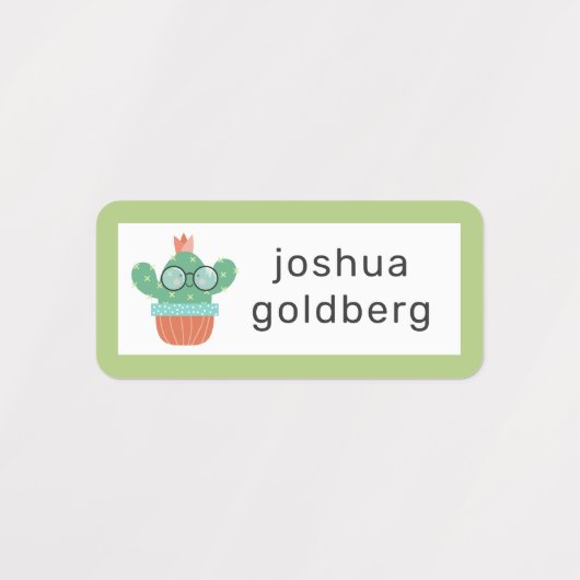 Beslekte Cactus voegen naam toe Labels (Design 1)