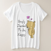 Beslis eenvoudig gelukkig plus grootte T-shirt te  (Design voorkant)