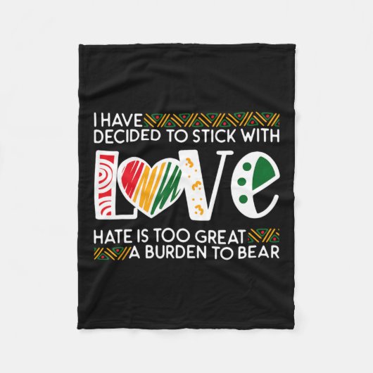 Beslis Stick Love Milk Black Geschiedenis Melanin Fleece Deken (Voorkant)