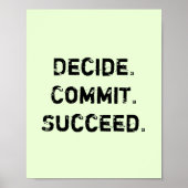 Beslissen. Vastleggen. geslaagd. Motivatie prijsop Poster (Voorkant)