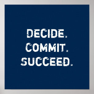 Beslissen. Vastleggen. geslaagd. Motivatie prijsop Poster