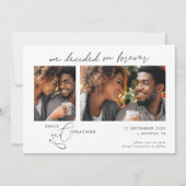 Beslissend op het Manuscript 2 foto's Zwarte tekst Save The Date (Voorkant)