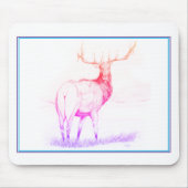 Beslissing w/rand (elk tekening/regenboog) muismat (Voorkant)