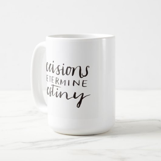 Beslissingen bepalen de Mok van het lot (Voorkant links)