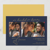 Beslissingen op Forever Script 2 foto's Navy Gold Save The Date (Voorkant / Achterkant)