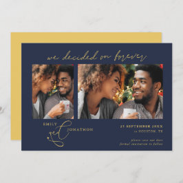 Beslissingen op Forever Script 2 foto's Navy Gold Save The Date