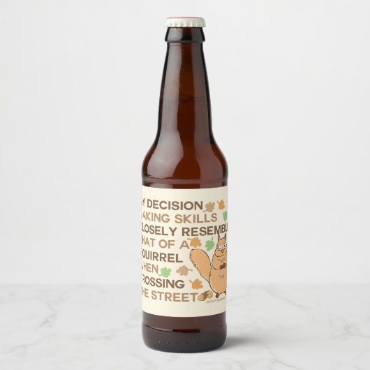 Beslissingsvaardigheden eekhoorn Humor Bier Etiket (Voorkant)