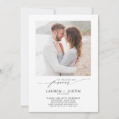 Beslisst op Forever Black White 3 Photo Verloving Kaart (Voorkant)