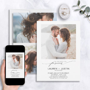 Beslisst op Forever Black White 3 Photo Verloving Kaart