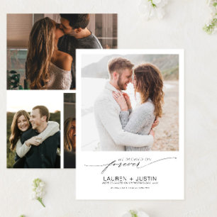 Beslisst op Forever Black White 4 Photo Verloving Kaart