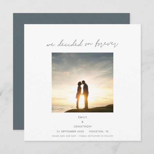 Besloten op Forever Photo Minimalist Save The Date (Voorkant / Achterkant)