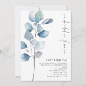 Besloten over Forever Eucalyptus QR Code Bruiloft Kaart (Voorkant)