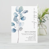 Besloten over Forever Eucalyptus QR Code Bruiloft Kaart (Staand voorkant)