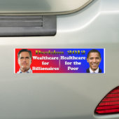 Besluit 2012 Romney Wealthcare, Obama Healthcare Bumpersticker (Op auto)