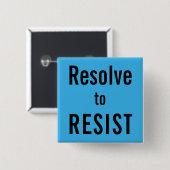 Besluit om weerstand te bieden, gedurfde zwarte te vierkante button 5,1 cm (Voorkant /achterkant)