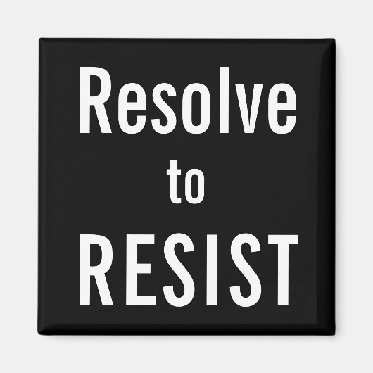 Besluit om weerstand te bieden, vet witte tekst op magneet (Voorkant)