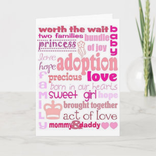 BESLUIT VAN LOVE=BABY GIRL ADOPTION=CONGRATULALATI KAART