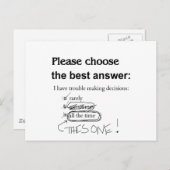 besluiteloos - problemen bij het nemen van besliss briefkaart (Voorkant / Achterkant)