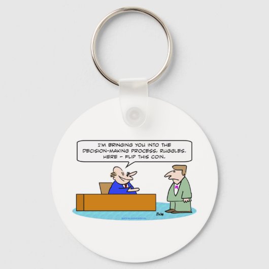 besluitvormingsproces omdraaien munt sleutelhanger (Voorkant)