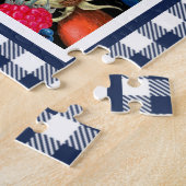 Besmengeling op landelijk geruit  legpuzzel (Zijkant)