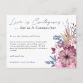 Besmettelijke Liefde Trouwdatum Uitgesteld COVID B Aankondigingskaart (Voorkant)