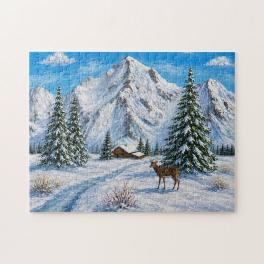 Besneeuwd bergdal legpuzzel (Horizontaal)