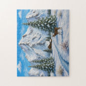 Besneeuwd bergdal legpuzzel (Verticaal)