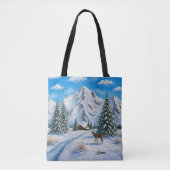 Besneeuwd bergdal tote bag (Voorkant)