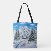 Besneeuwd bergdal tote bag (Achterkant)