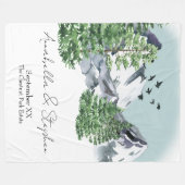 Besneeuwd berglandschap met dennenbossen fleece deken (Voorkant (Horizontaal))